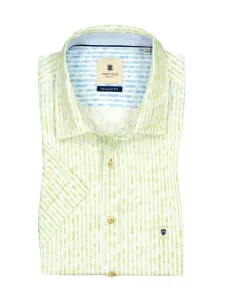 Nadměrná velikost: Hatico, Košile s krátkým rukávem a pruhovaným vzorem, regular fit Světle Zelená #4795662