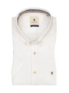 Nadměrná velikost: Hatico, Košile s krátkým rukávem ze směsi lnu, s náprsní kapsou, Regular Fit Bílá