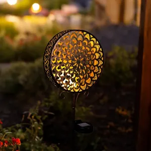 Haushalt international  LED solární zahradní zápich Bronzový květ