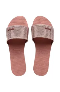 Pantofle Havaianas YOU MALTA METALLIC dámské, růžová barva, 4147312.3544 #5910831