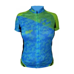 HAVEN Cyklistický dres s krátkým rukávem - SINGLETRAIL WOMEN - modrá/zelená 2XL