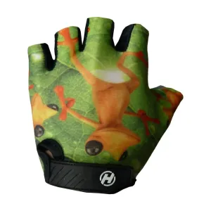 HAVEN Cyklistické rukavice krátkoprsté - DREAM KIDS - zelená/černá/oranžová 1 (4-5Y) #2510121