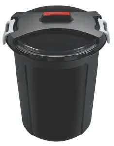 HEIDRUN Koš na odpadky 55 × 65 cm 75 l kulatý černý, plast