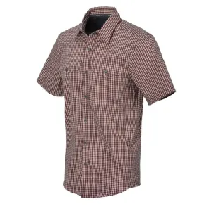 Helikon-Tex Taktická košile s krátkým rukávem Covert Concealed Carry - Dirt Red Checkered - S–Regular