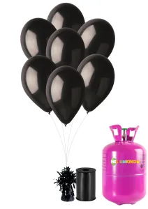 HeliumKing Helium párty set s černými balónky 20 ks