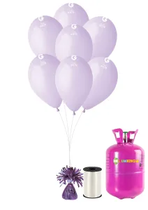 HeliumKing Helium párty set s fialovými balónky 20 ks