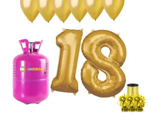 HeliumKing Helium párty set na 18. narozeniny se zlatými balónky