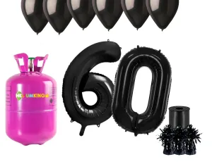HeliumKing Helium párty set na 60. narozeniny s černými balónky