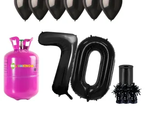 HeliumKing Helium párty set na 70. narozeniny s černými balónky