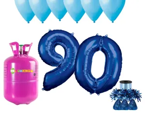 HeliumKing Helium párty set na 90. narozeniny s modrými balónky