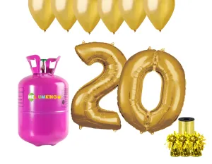 HeliumKing Helium párty set na 20. narozeniny se zlatými balónky
