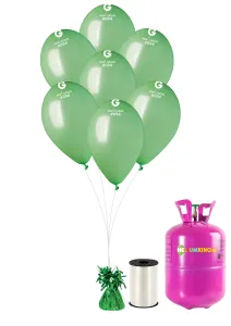 HeliumKing Helium párty set se zelenými balónky 30 ks
