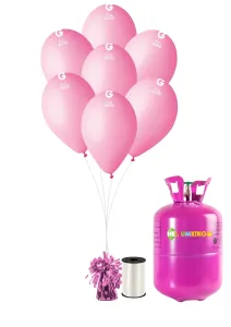 HeliumKing Helium párty set s růžovými balónky 30 ks