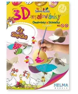 3D omalovánka A5 - SET Slepička