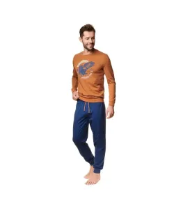 Henderson Atlas 39252-18X Pánské pyžamo, XXL, hnědo-modrá