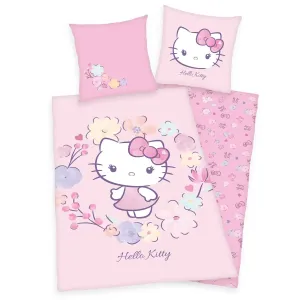 Herding Dětské bavlněné povlečení Hello Kitty, 140 x 200 cm, 70 x 90 cm