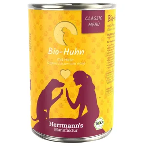 Herrmann's Bio-Menu 24 x 400 g - výhodné balení - bio kuřecí s bio prosem
