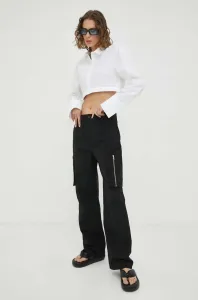 Kalhoty Herskind Tilly dámské, černá barva, široké, high waist