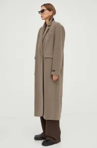 Vlněný kabát Herskind Wanda béžová barva, přechodný, oversize