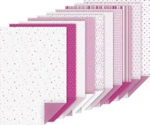 Blok barevných papírů s motivy 20 listů A4 100g/220g růžový mix