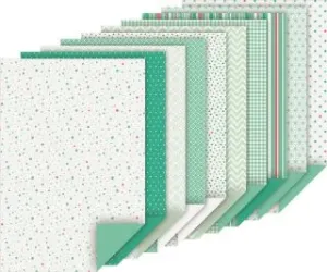 Blok barevných papírů s motivy 20 listů A4 100g/220g tyrkysový mix