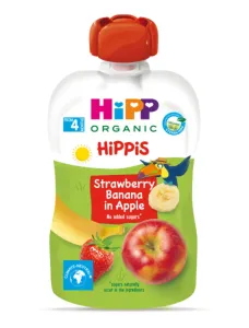 HiPP BIO 100% ovoce Jablko-Banán-Jahoda od uk. 4. měsíce, 100 g