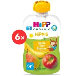 HiPP BIO 100% ovoce Jablko-Hruška - Banán od uk. 4. měsíce, 6× 100 g