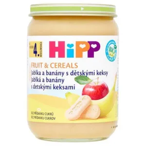 HiPP BIO Jablka a banány s dětskými keksy od uk. 4.-6. měsíce, 190 g