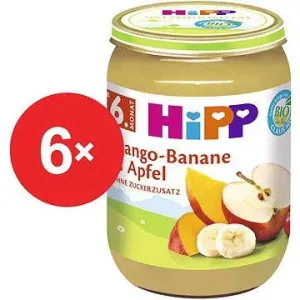 HiPP BIO Jablka s mangem a banány - 6× 190 g