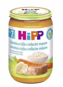 HiPP BIO Zelenina s rýží a telecím masem od 8. měsíce, 220 g