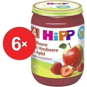 HiPP BIO Jablka s jahodami a malinami - 6× 190 g