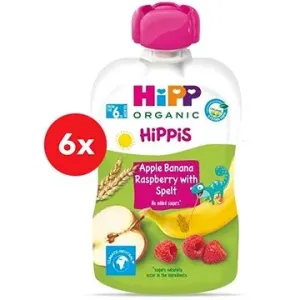 HiPP BIO Hippies Jablko-Banán-Maliny-Celozrnné obiloviny 6× 100 g