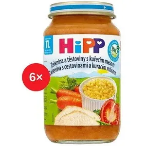 HiPP BIO Zelenina a těstoviny s kuřecím masem - 6× 220 g