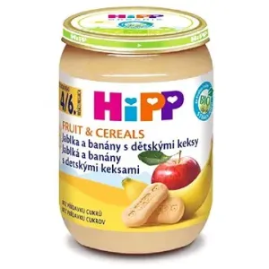 HiPP BIO Jablka a banány s dětskými keksy od uk. 4.-6. měsíce, 6 × 190 g