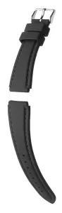 Řemínek Hirsch Belize - černý - 20 mm - L – Standardní délka (doporučujeme) - 18 mm - Stříbrná + 5 let záruka, pojištění a dárek ZDARMA