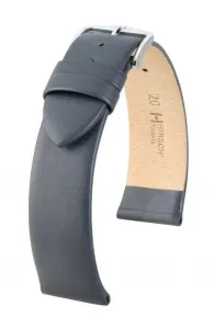 Řemínek Hirsch Toronto - šedý - 14 mm - M – Střední délka - 12 mm - Stříbrná + 5 let záruka, pojištění a dárek ZDARMA
