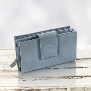 HJP Dámská peněženka kožená Dahlia, kouřově modrá