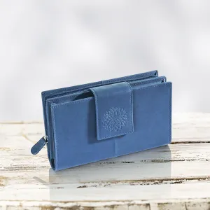HJP Dámská peněženka kožená Dahlia, modrá