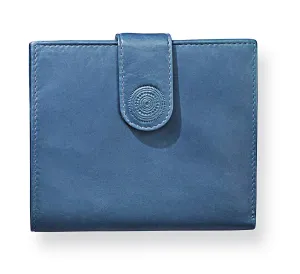 HJP Dámská peněženka kožená Mandala, džínově modrá