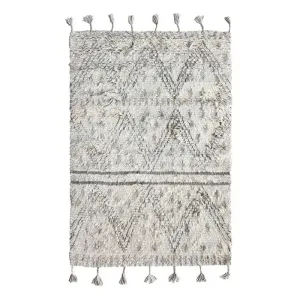 Béžovo-šedý ručně tkaný vlněný koberec Berber - 120*180 cm TTK3017