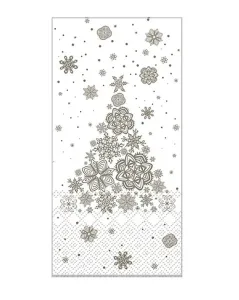 Krémovo -šedé papírové ubrousky Christmas tree - 40*40 cm (15ks) 38003-01