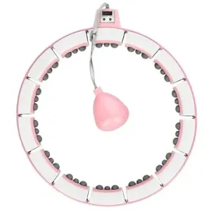 FH06 růžová masážní hula hoop obruč se závažím a počítadlem