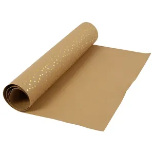 Papír z umělé kůže - golden dots (kožený papír vhodný na dotvoření)