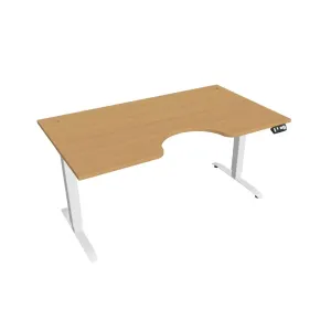 Office Pro psací stůl Hobis Motion MS ERGO 2 Šířka: 160 cm, Barva desky: buk, Barva kovu: bílá RAL 9016 #2139983