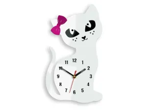 Moderní nástěnné hodiny CAT WHITE  (hodiny na stěnu)