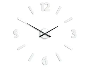 Moderní nástěnné hodiny KLAUS WHITE  (nalepovací hodiny na stěnu)