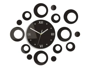 Moderní nástěnné hodiny RINGS WENGE  (nalepovací hodiny na stěnu)