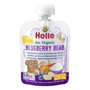 HOLLE Blueberry bear bio dětské ovocné pyré s jogurtem 5× 85 g