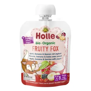 HOLLE Fruity fox bio dětské ovocné pyré s jogurtem 5× 85 g