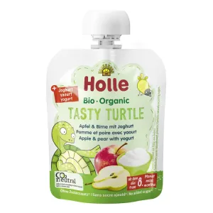 HOLLE Tasty Turtle bio dětské ovocné pyré s jogurtem 5× 85 g